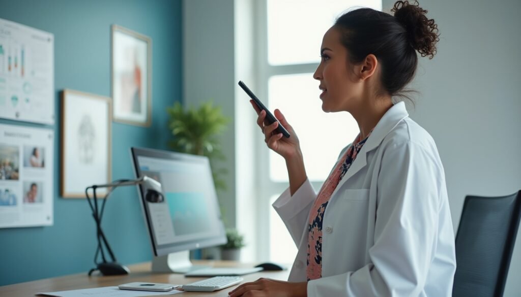 doctor talking into phone
